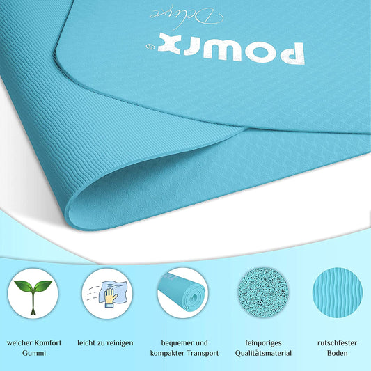 Blue Pilates/Yoga Mat (Non-Slip Large Yoga Matt with Bag)