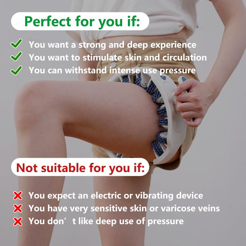 Cellulite Manual Push-Pull Roller - Thigh, Calf, Waist Push-Pull Tool - Deep Tissue Pain Relief, Body Sculpting, Anti-Inflammation and Fast Recovery