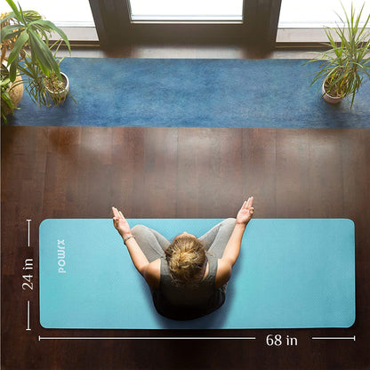 Blue Pilates/Yoga Mat (Non-Slip Large Yoga Matt with Bag)