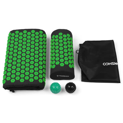 Acupressure Mat and Pillow Massage Set with Bag for Muscle Relaxation, Stress Relief, Massage