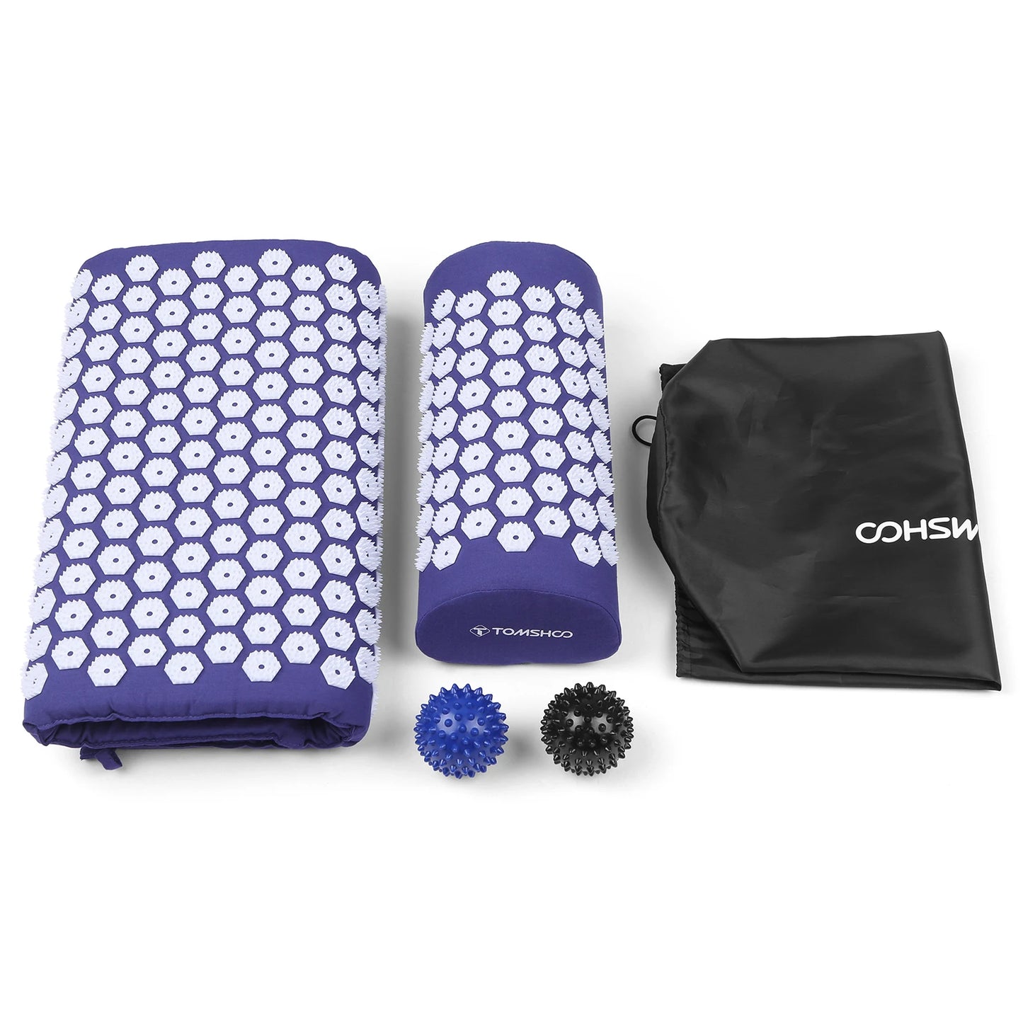 Acupressure Mat and Pillow Massage Set with Bag for Muscle Relaxation, Stress Relief, Massage