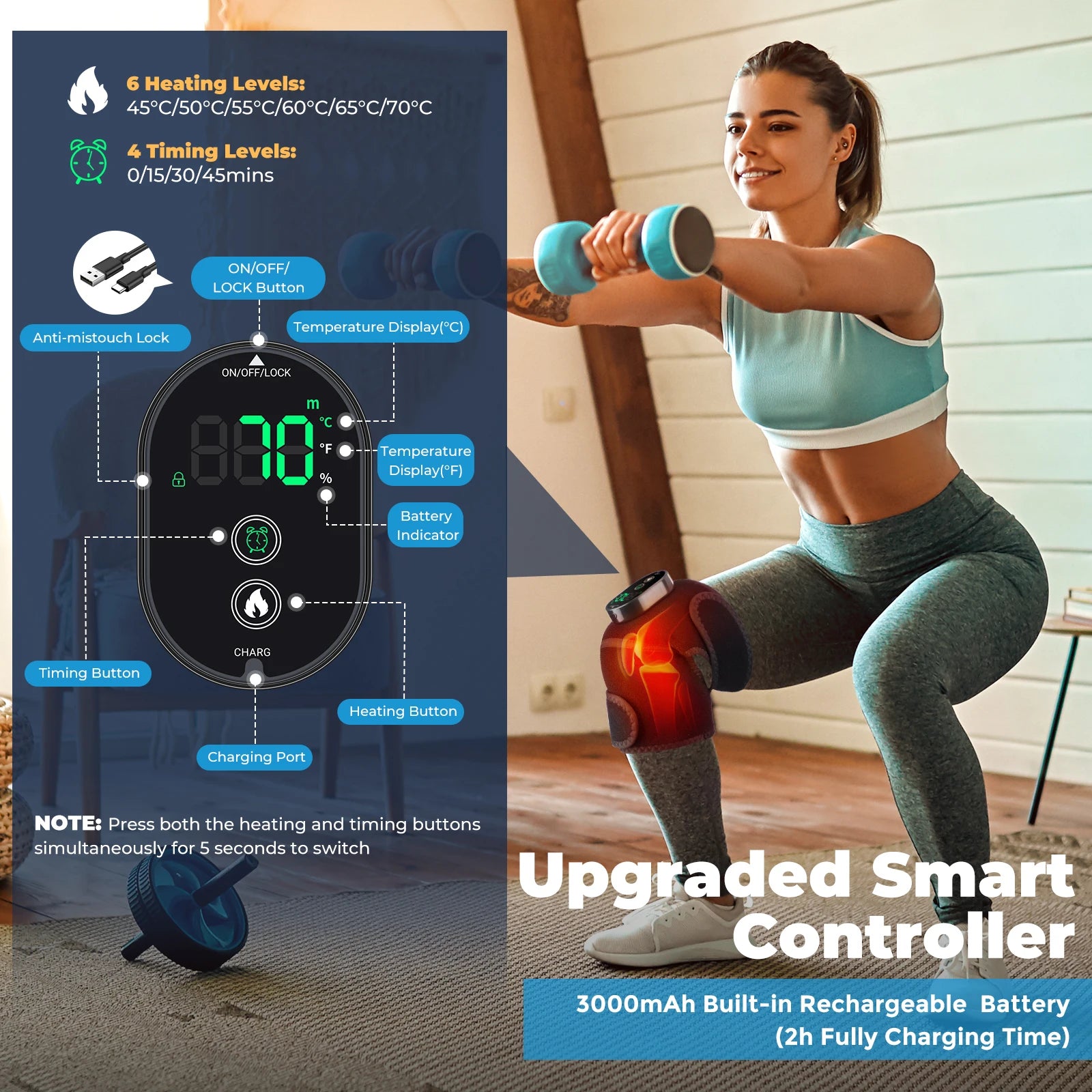 Portable Electric Hot/Cold Therapy Sleeve (Elbow/Knee)