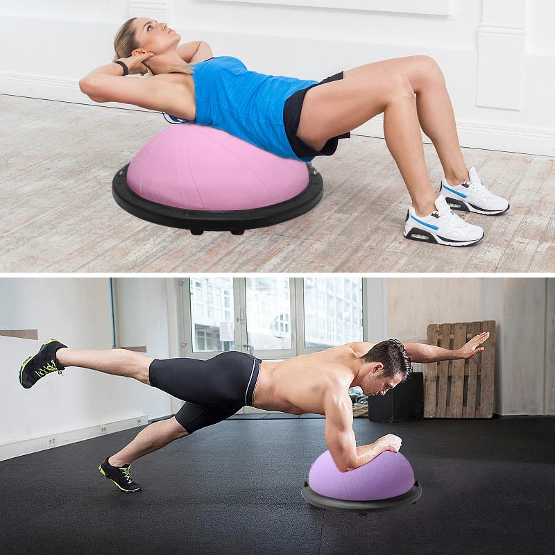46Cm/58Cm Yoga Balance Ball Strong Half Home Gym Fitness Ball Explosion-Proof Pilates Fitball Wave Speed Ball